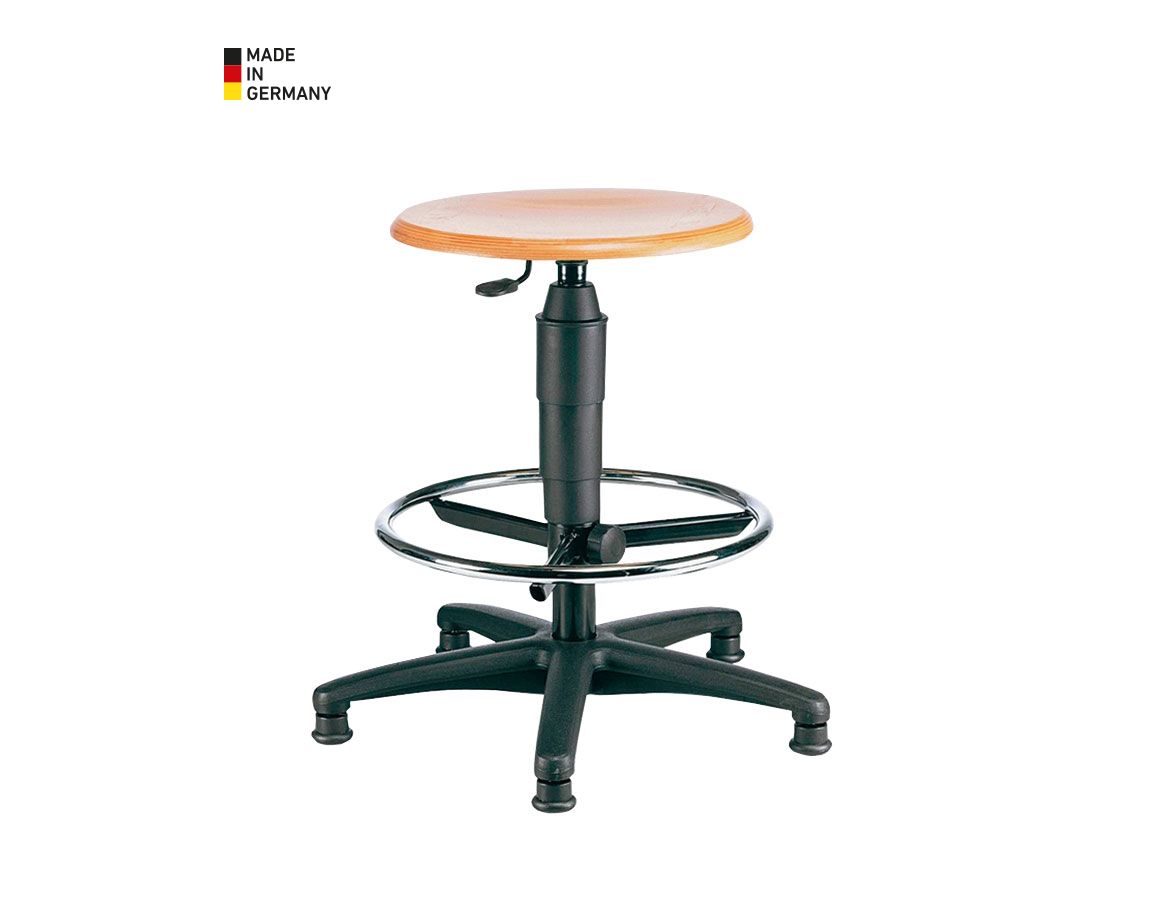 Chairs: Swivel stool, wood
