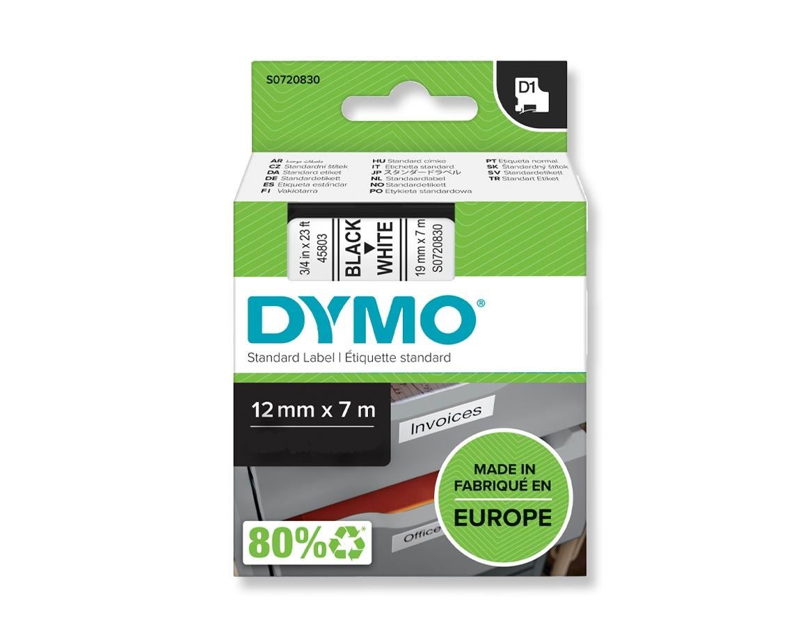 Office equipment: DYMO D1 Tapes, 12mm + white/black