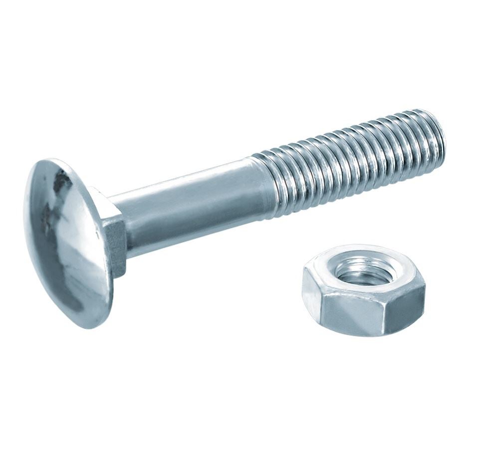 Screws: Round-head screw DIN 603 with nut
