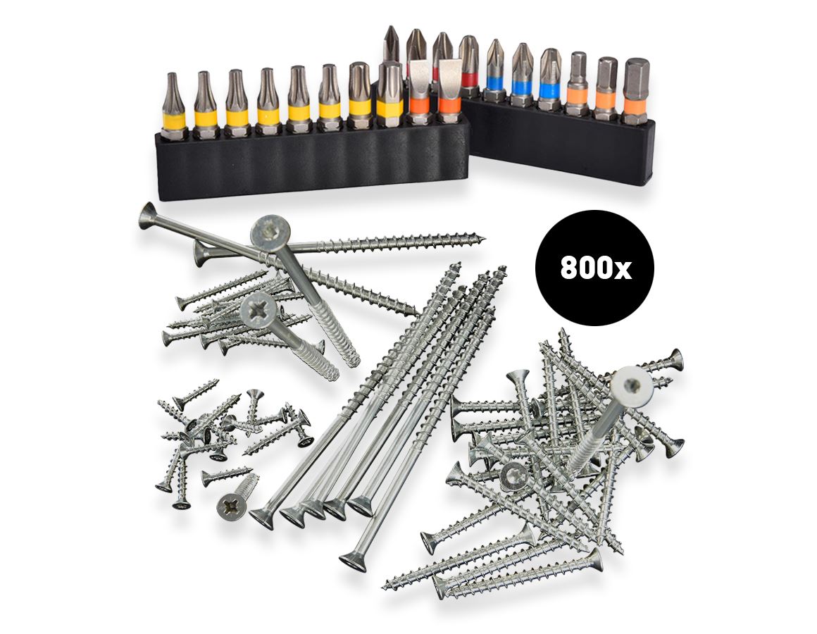 Tools & Equipment: Test set"4-5"universal screw Plus countersunk,gal.