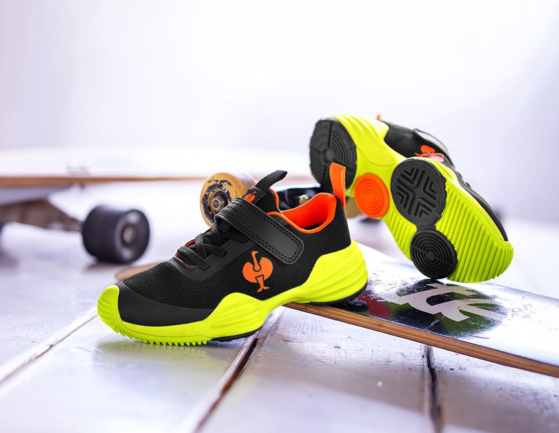 Kids Shoes: Allround shoes e.s. Porto, children's + black/high-vis yellow/high-vis orange 1