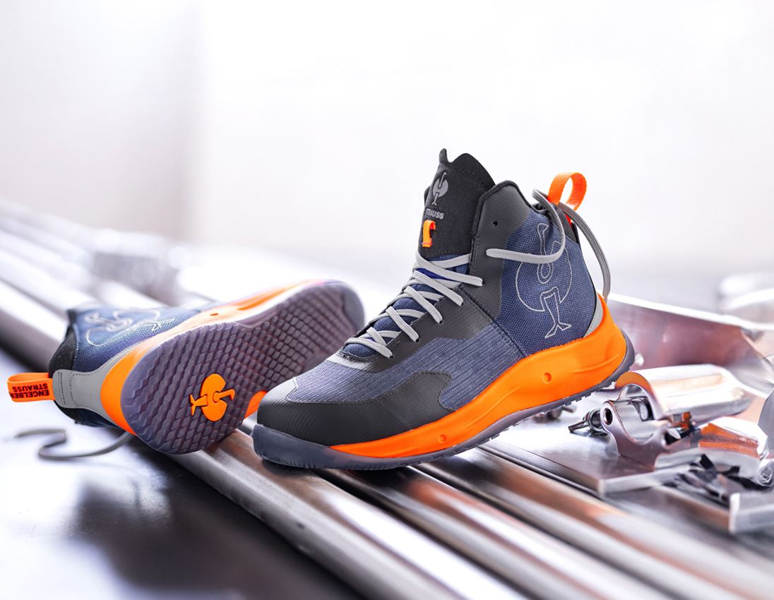 S1P: S1PS Safety shoes e.s. Marseille mid + navy/high-vis orange