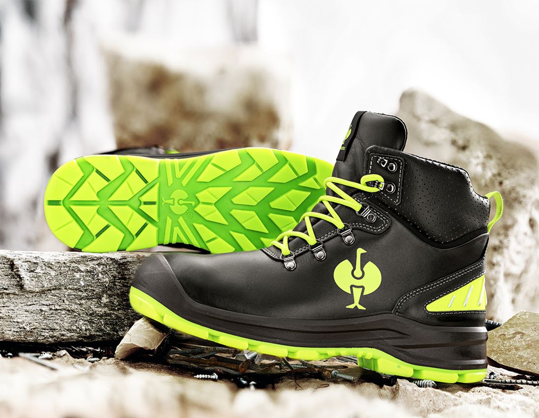 S3: S3 Safety shoes e.s. Umbriel II mid + black/high-vis yellow