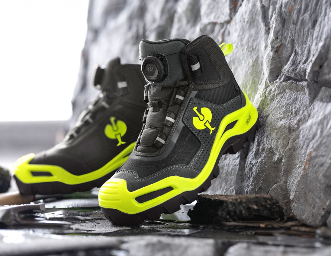 S3: S3 Safety boots e.s. Kastra II mid + anthracite/high-vis yellow