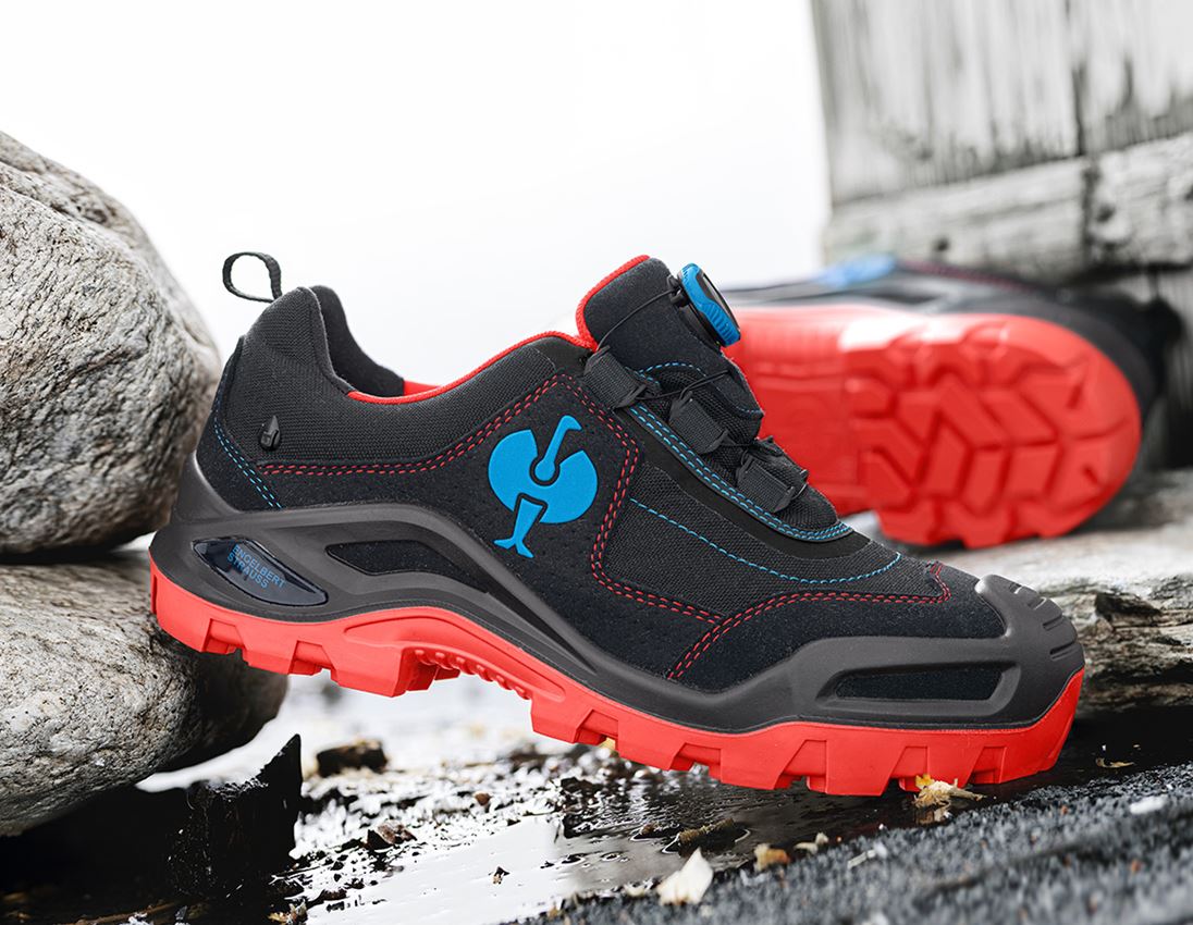 S3: S3 Safety shoes e.s. Kastra II low + black/fiery red/gentian blue