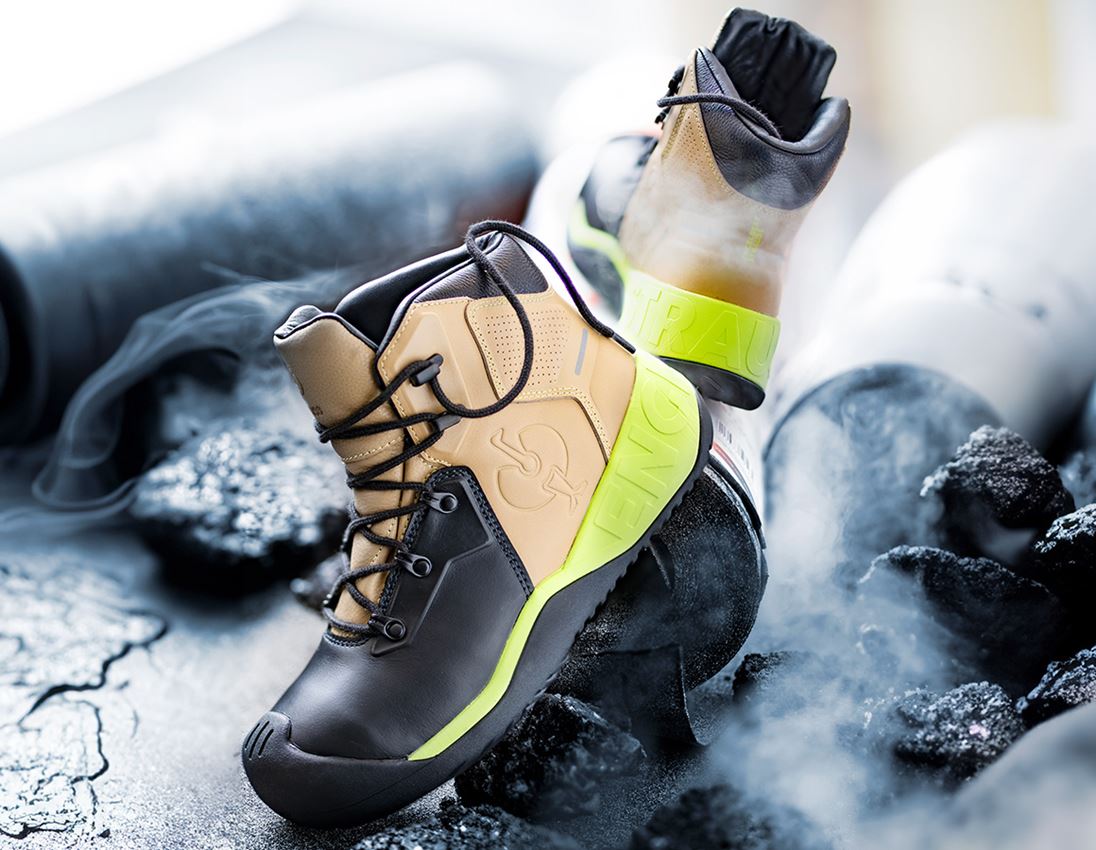 S3: S3 Roofer's- / Tarmac Safety boots e.s. Bayreuth + taupe/black/lime 1