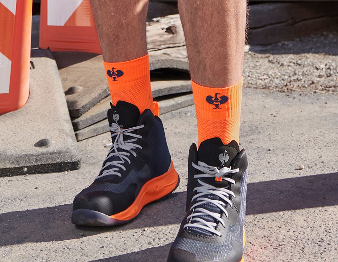 Clothing: e.s. All-season socks function light/high + high-vis orange/navy