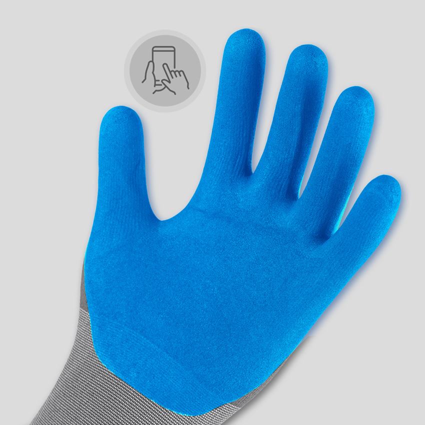 Revêtement: e.s. Gants en nitrile evertouch micro + bleu/bleu clair-mélange 2