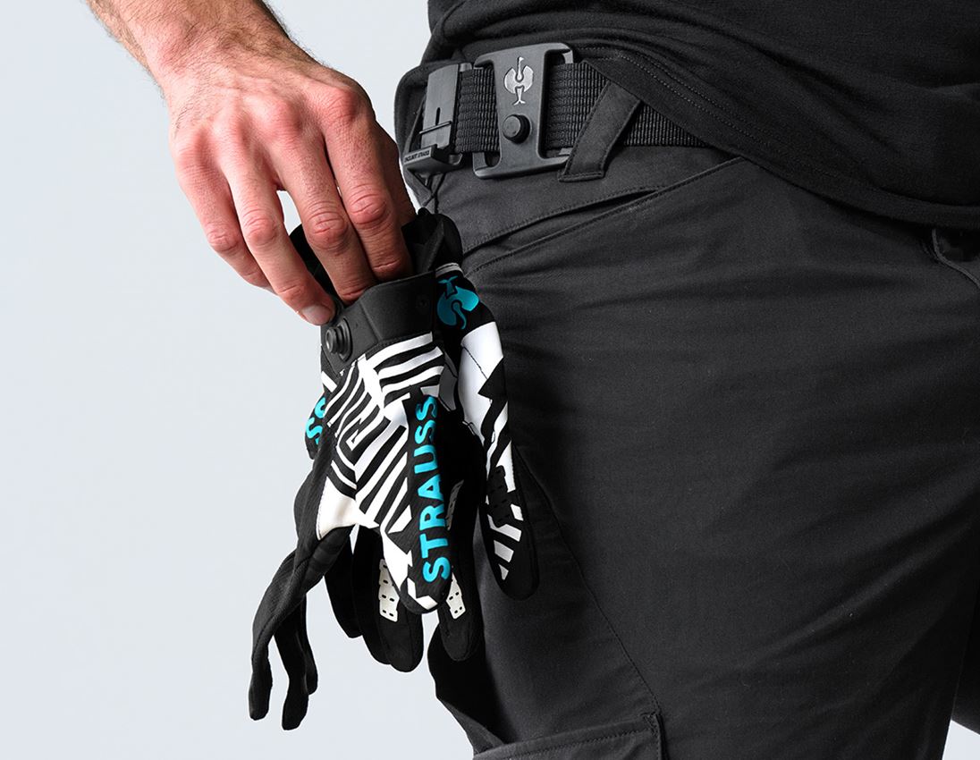 Hybrid: Gloves e.s.trail, light graphic + black/white/lapisturquoise 1