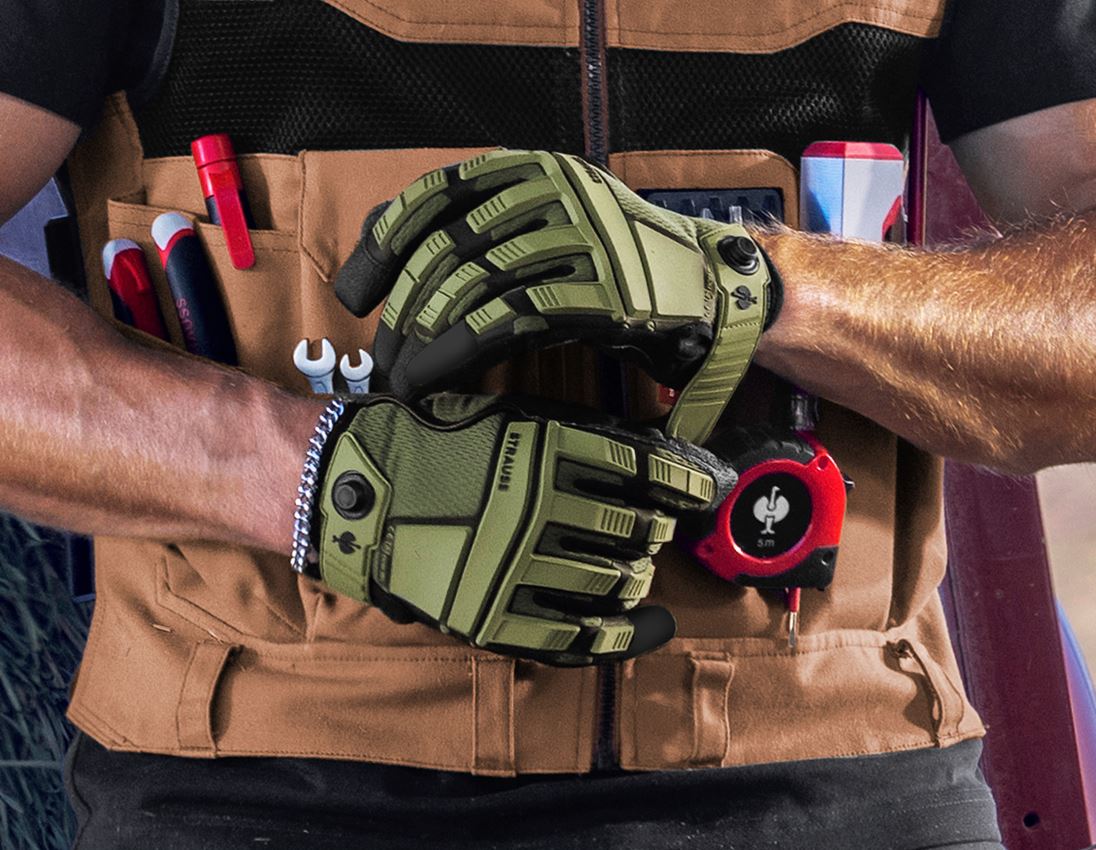 Arbeitsschutz: e.s. Montage-Handschuhe Protect + oliv/schwarz