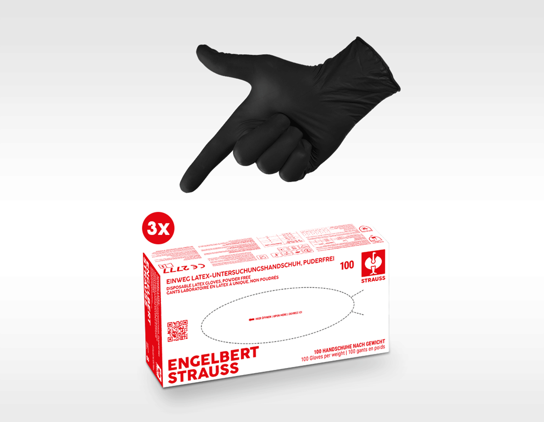 Kollaborationen: 3x100 Einweg Latex-Handschuhe + EURO2024 Hut + schwarz
