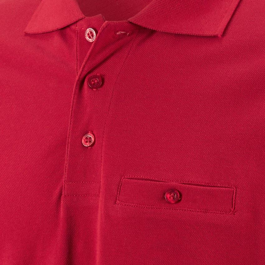 Gardening / Forestry / Farming: e.s. Long sleeve polo cotton Pocket + red 2