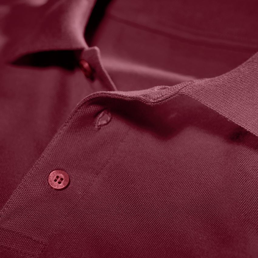 Shirts & Co.: e.s. Longsleeve-Polo cotton Pocket + bordeaux 2