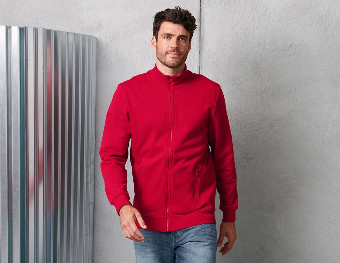 Shirts, Pullover & more: e.s. Sweat jacket poly cotton + red