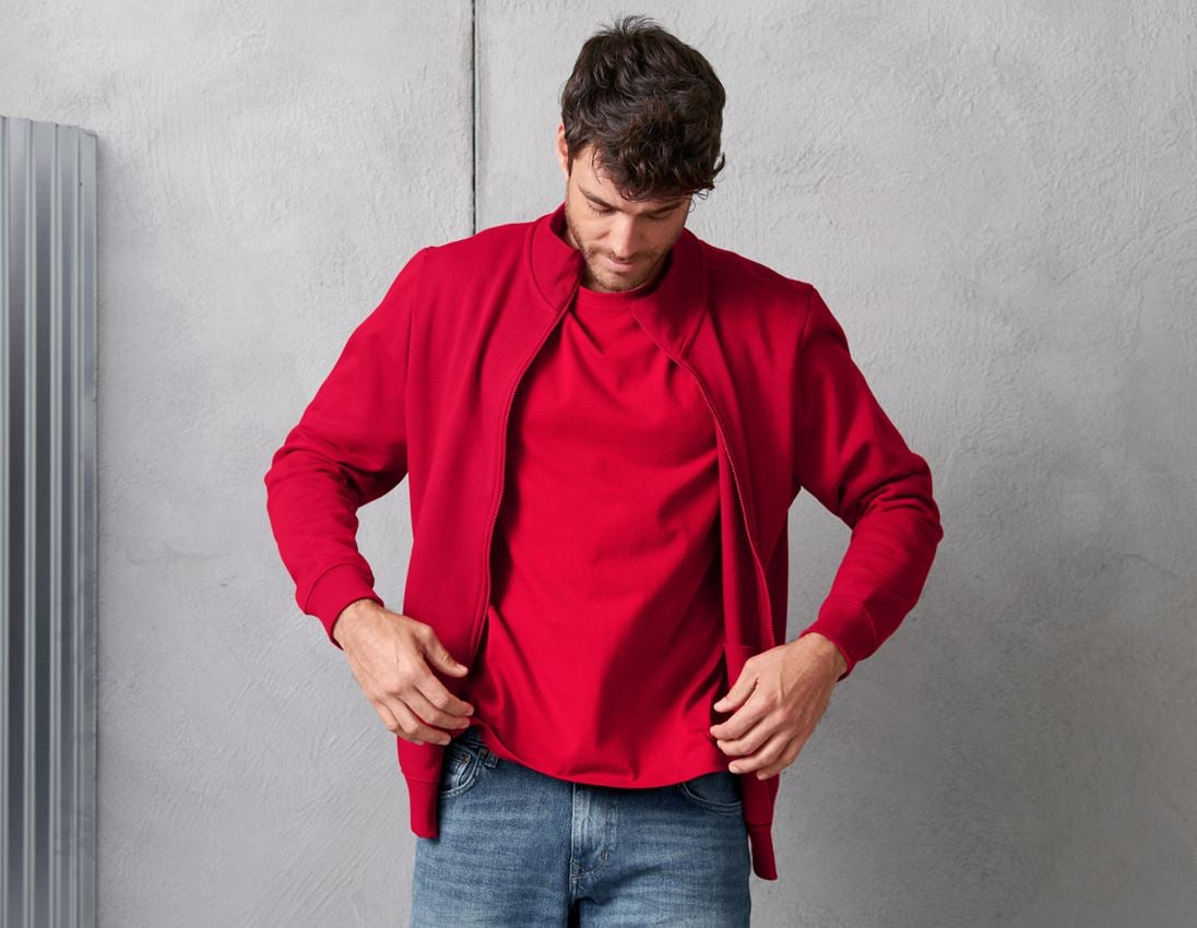Shirts, Pullover & more: e.s. Sweat jacket poly cotton + red 1