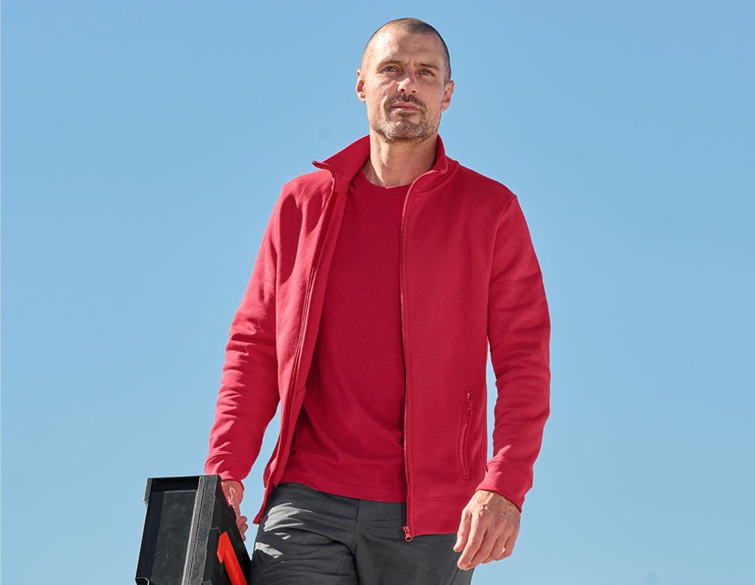 Shirts, Pullover & more: e.s. Sweat jacket poly cotton + red 1