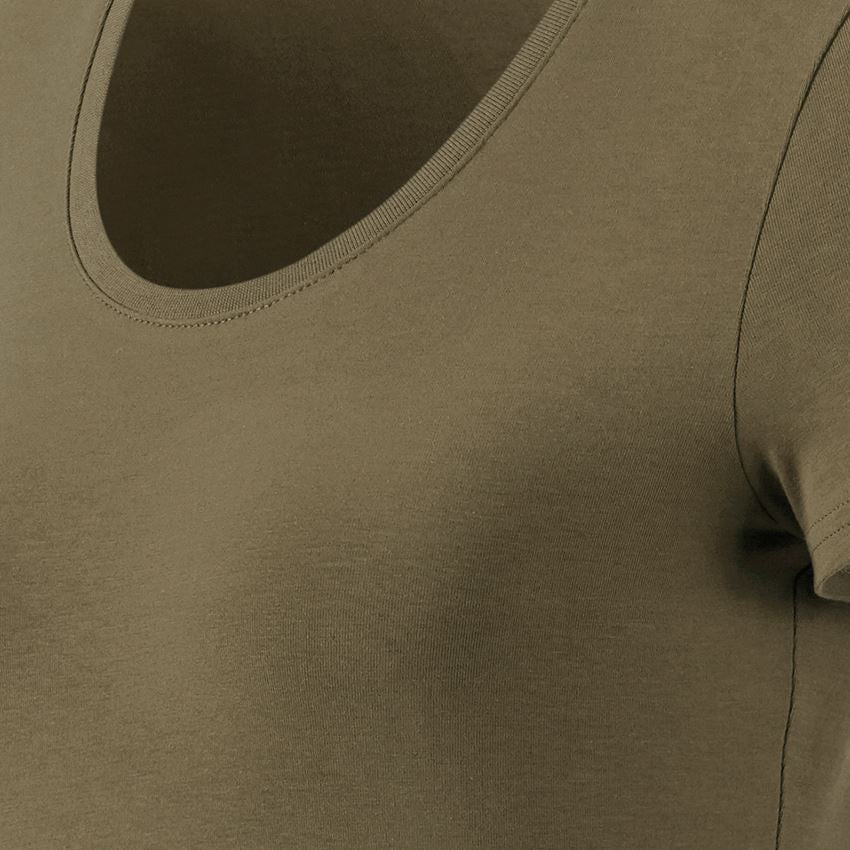 Themen: e.s. T-Shirt cotton stretch, Damen + schlammgrün 2