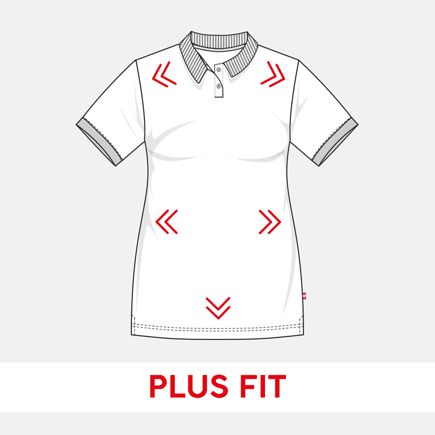 Shirts & Co.: e.s. Piqué-Polo cotton stretch, Damen, plus fit + schwarz 2