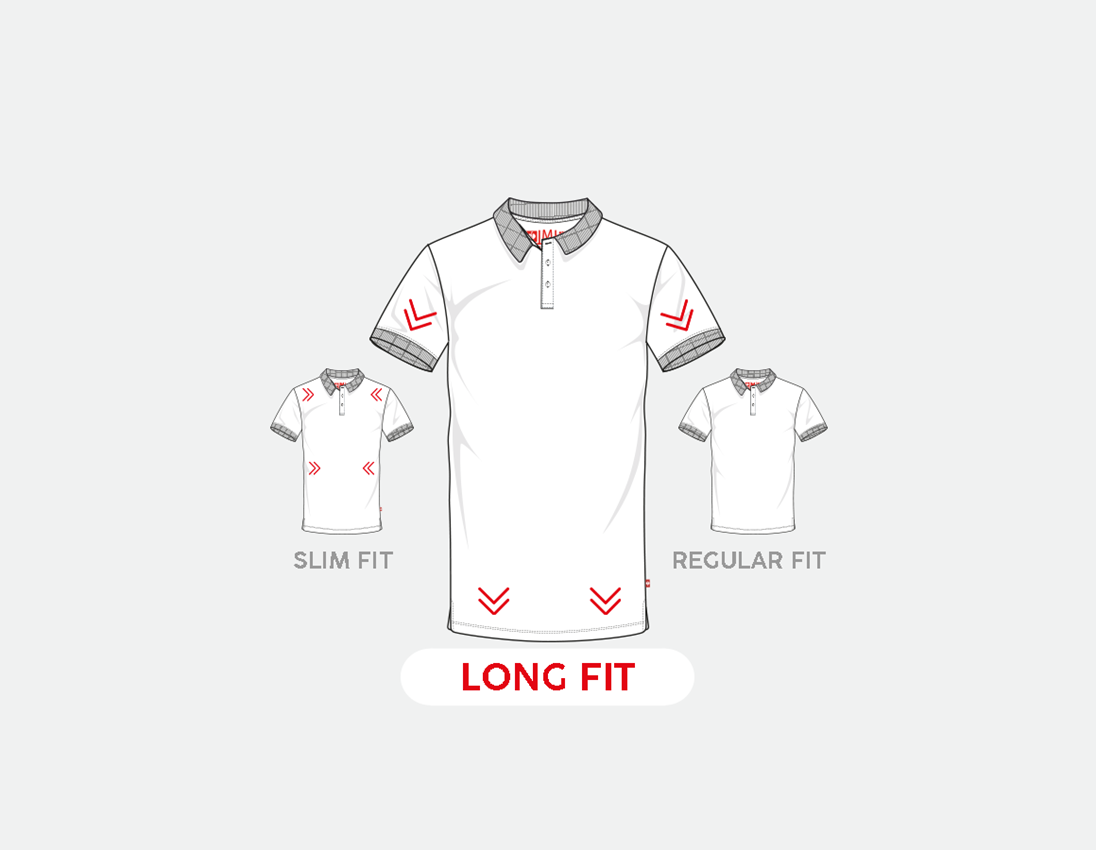 Shirts & Co.: e.s. Piqué-Polo cotton stretch, long fit + weiß 1