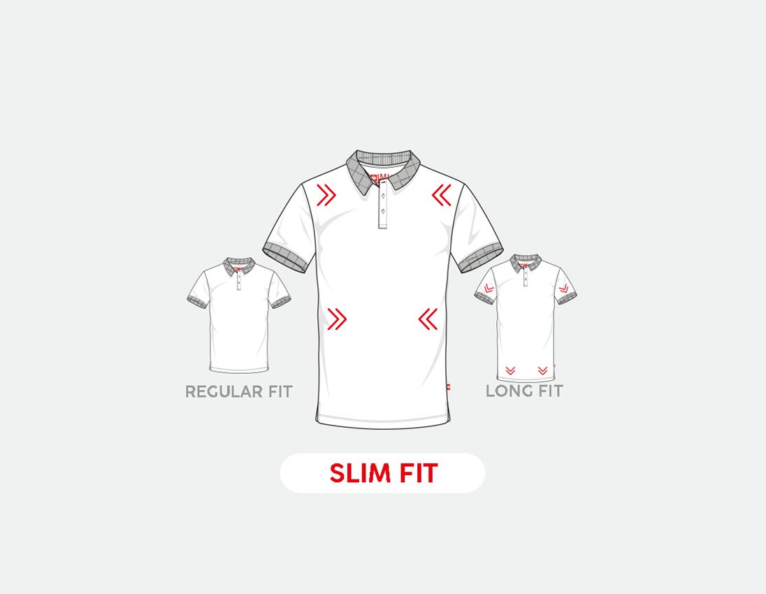 Shirts, Pullover & more: e.s. Pique-Polo cotton stretch, slim fit + white 1