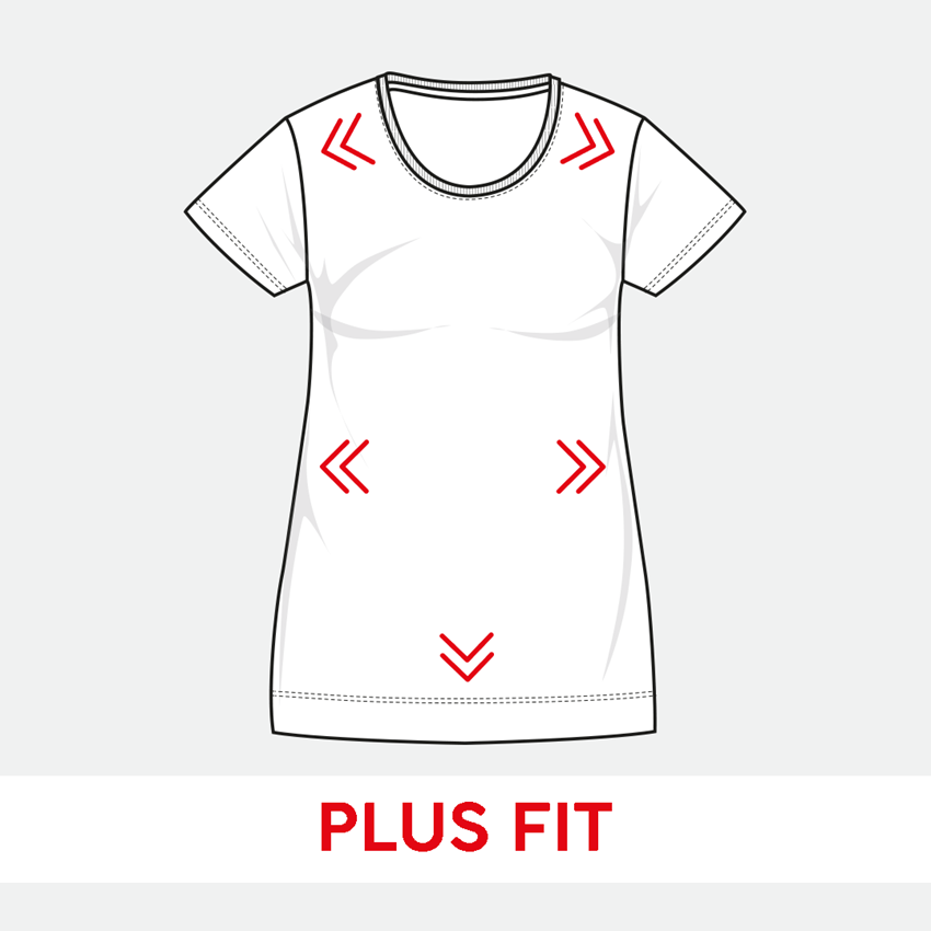 Topics: e.s. T-shirt cotton stretch, ladies', plus fit + black 2