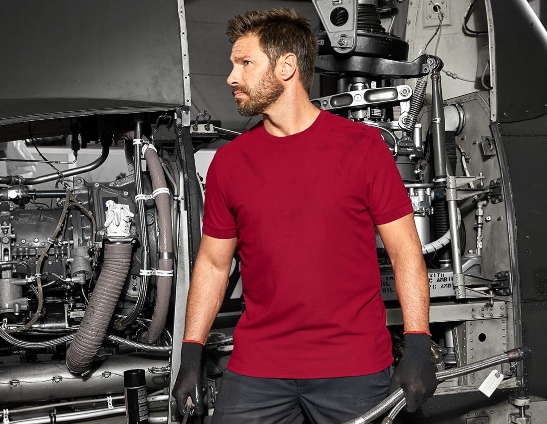 Shirts, Pullover & more: Functional Pique-Shirt e.s.industry + fiery red