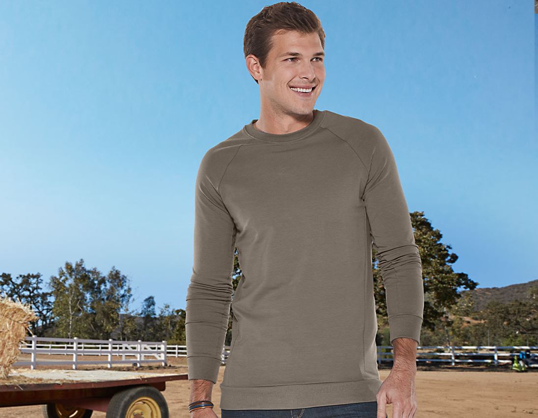 Galabau / Forst- und Landwirtschaft: e.s. Sweatshirt cotton stretch, long fit + stein