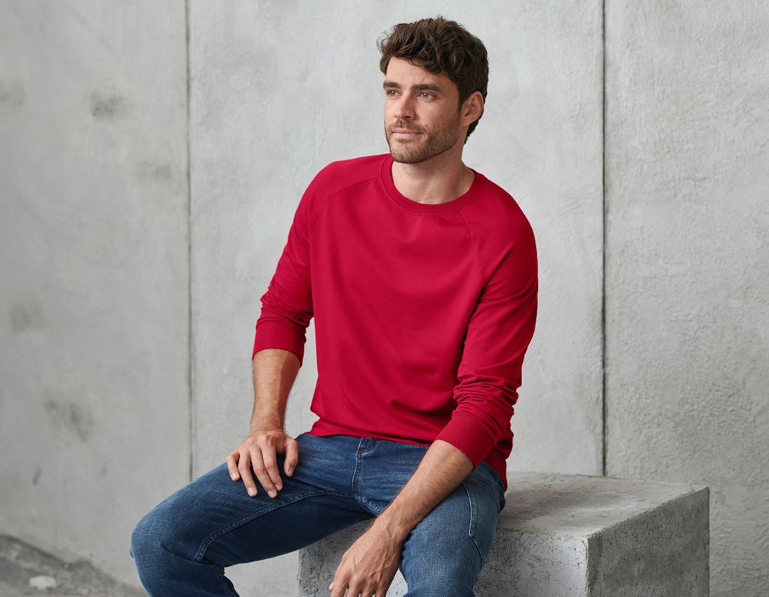 Hauts: e.s. Sweatshirt cotton stretch + rouge vif 1