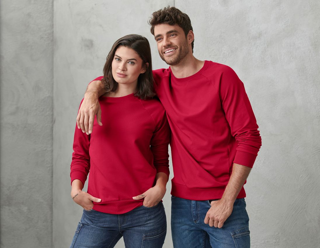 Hauts: e.s. Sweatshirt cotton stretch + rouge vif 2
