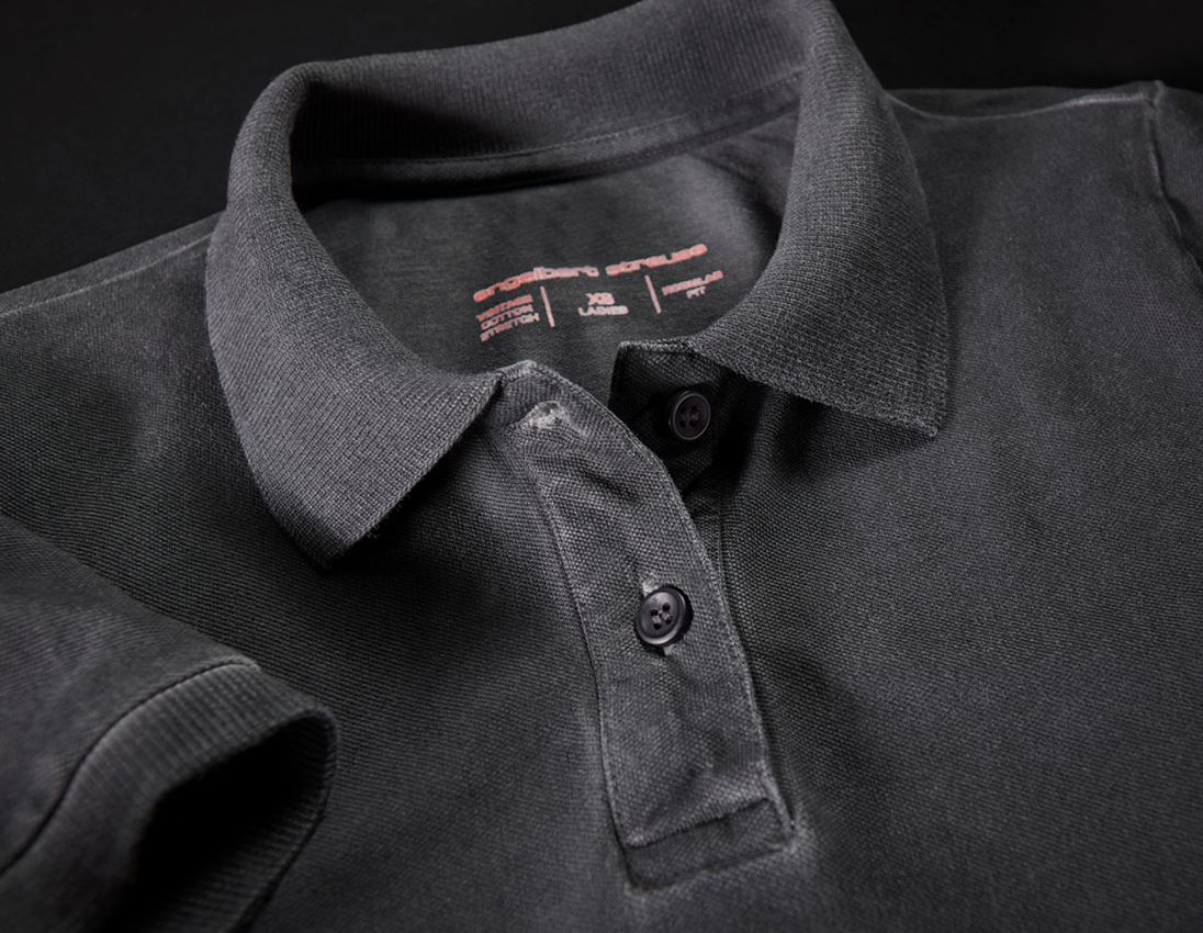 Shirts & Co.: e.s. Polo-Shirt vintage cotton stretch, Damen + oxidschwarz vintage 2