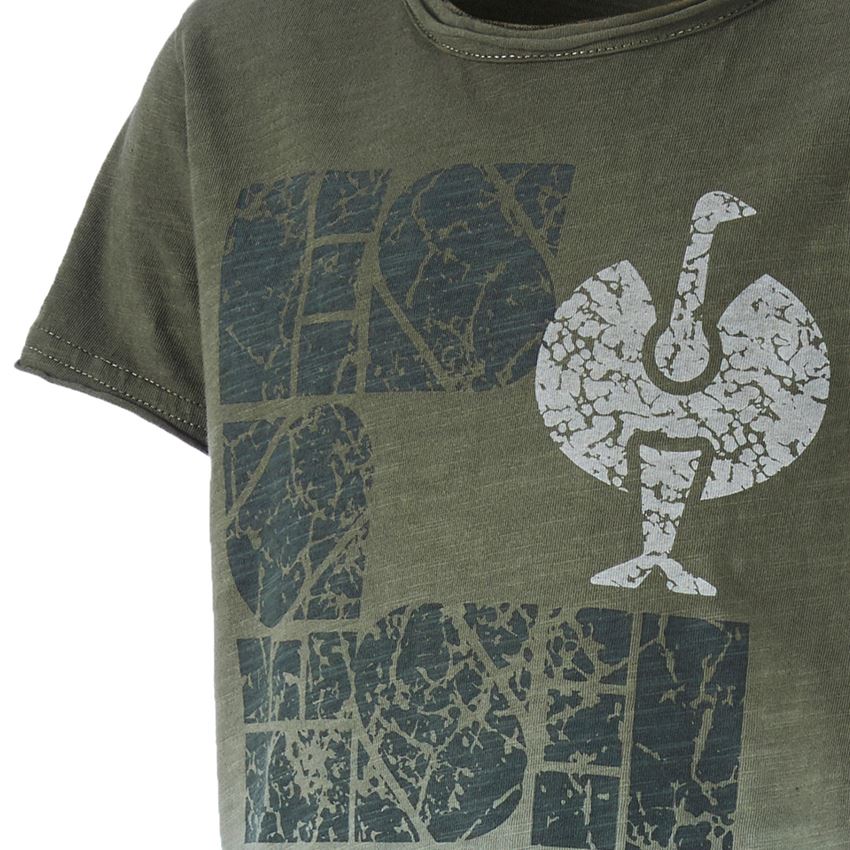 Shirts & Co.: e.s. T-Shirt denim workwear, Kinder + tarngrün vintage 2