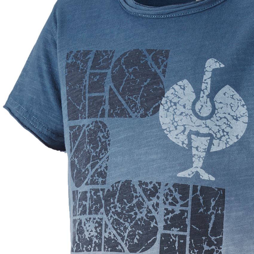 Hauts: e.s. T-Shirt denim workwear, enfants + bleu antique vintage 2