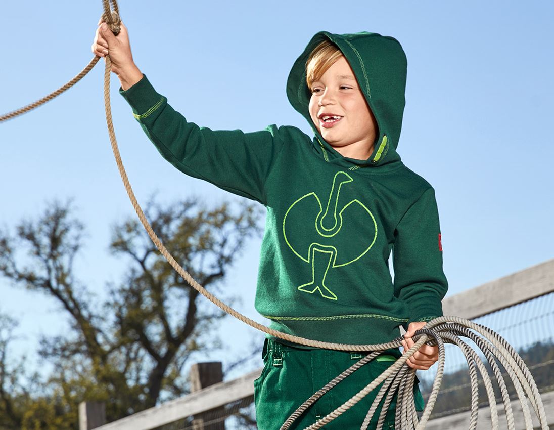 Shirts & Co.: Hoody-Sweatshirt e.s.motion 2020, Kinder + grün/seegrün