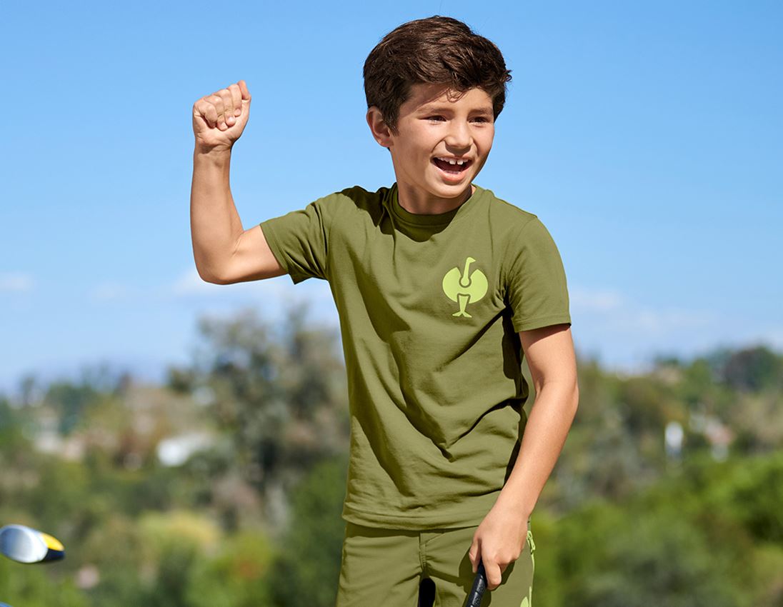 Themen: T-Shirt e.s.trail, Kinder + wacholdergrün/limegrün