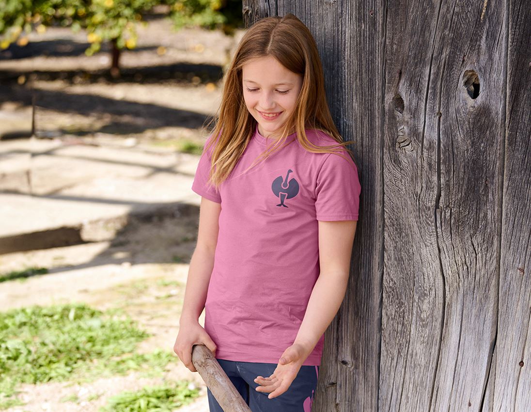 Hauts: T-Shirt e.s.trail, enfants + rose tara/bleu profond