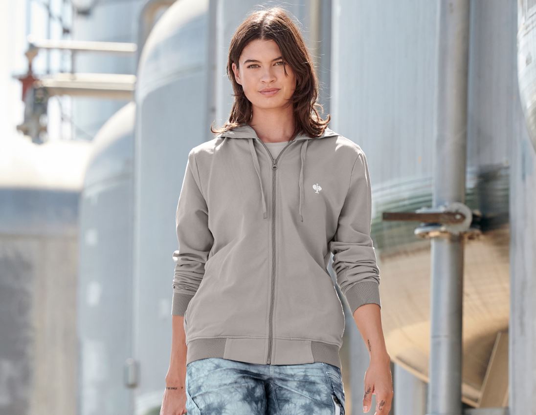Shirts, Pullover & more: Hooded sweat jacket e.s.motion ten,ladies' + opalgrey vintage