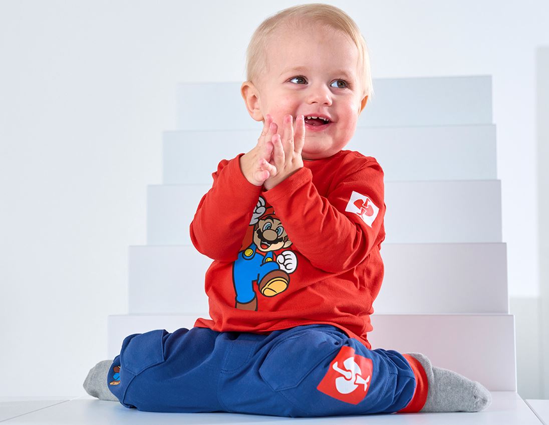 Accessoires: Super Mario Baby Pyjama-Kit + bleu alcalin/strauss rouge 1