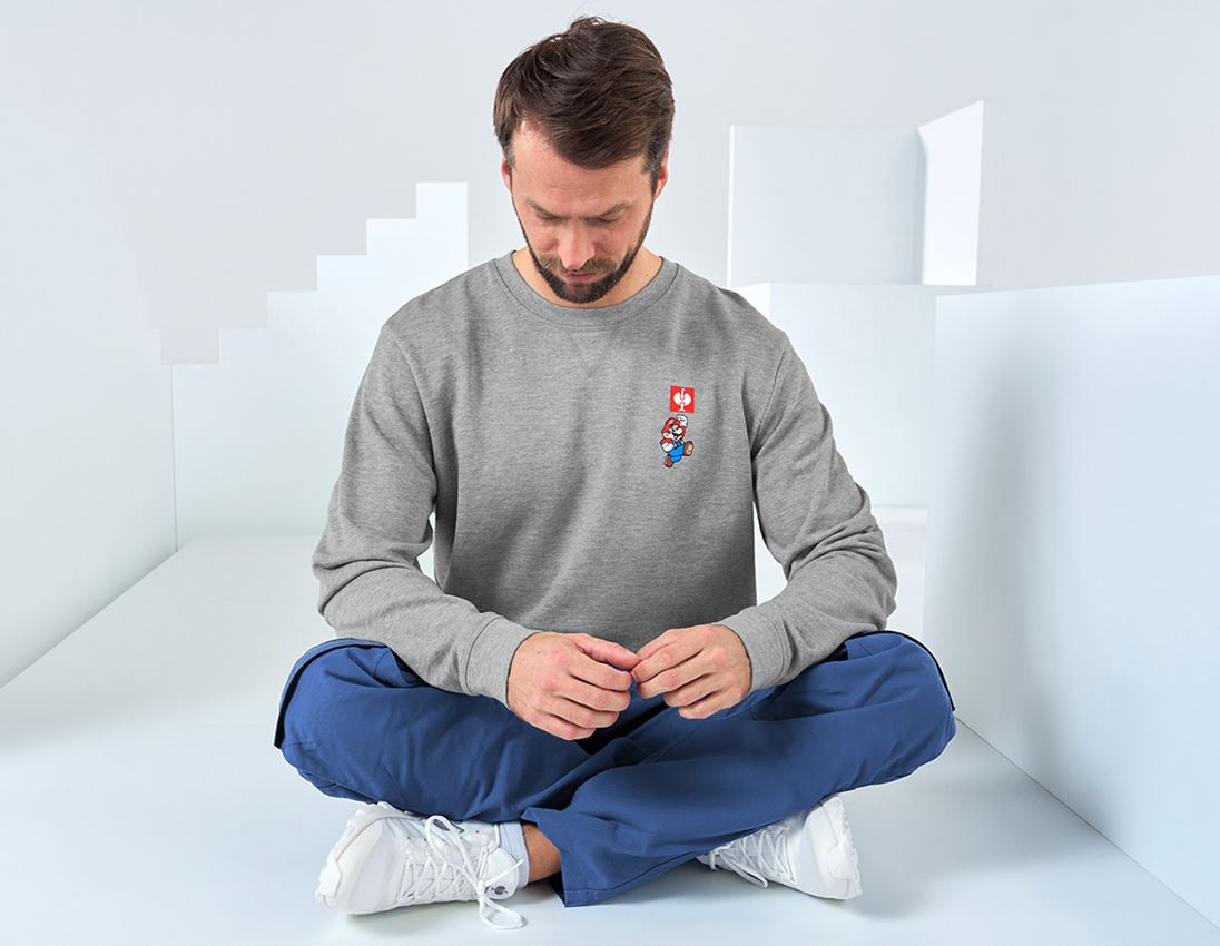 Collaborations: Super Mario Sweatshirt, men's + grey melange 1