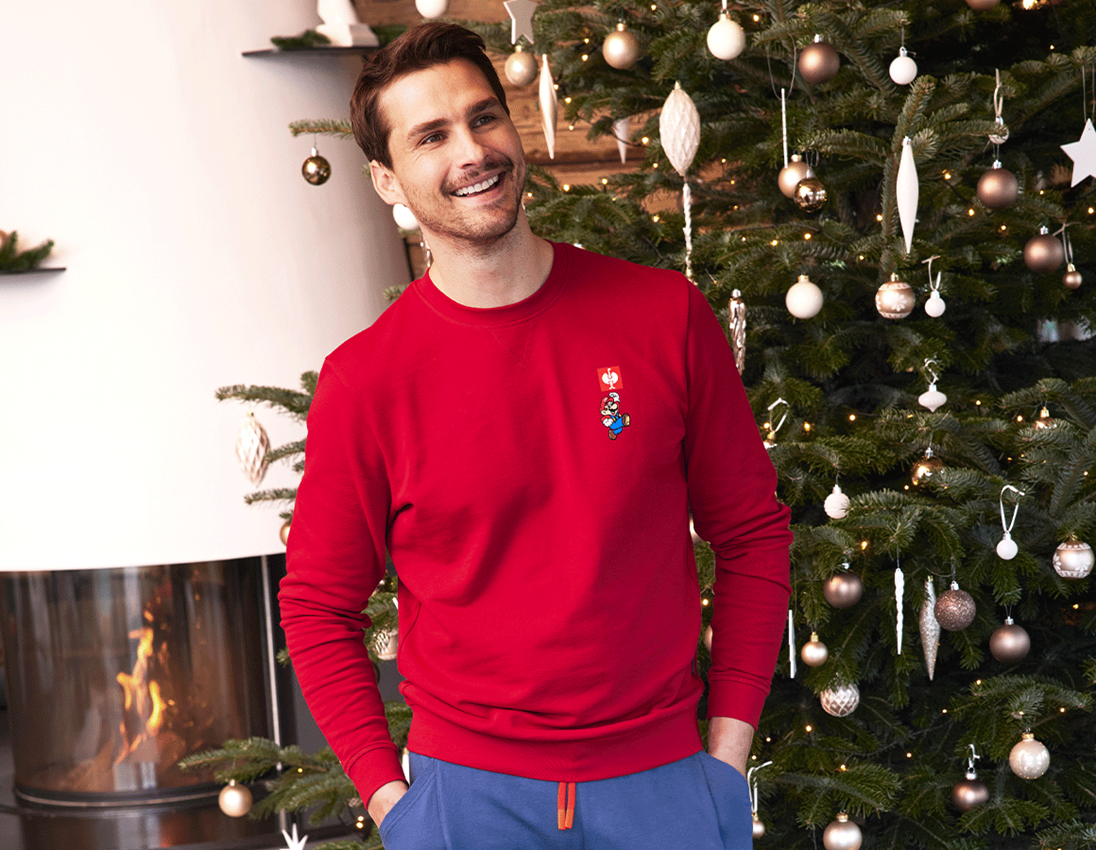 Collaborations: Super Mario Sweatshirt, men's + fiery red