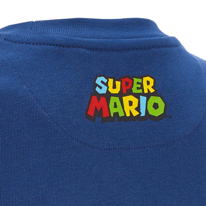 Shirts & Co.: Super Mario Sweatshirt, Kinder + alkaliblau 2