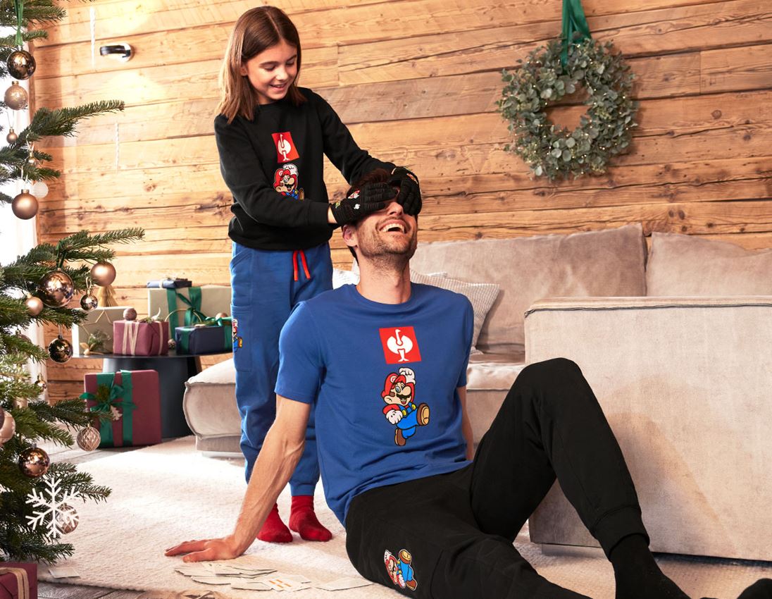 Collaborations: Super Mario T-Shirt, hommes + bleu alcalin 1