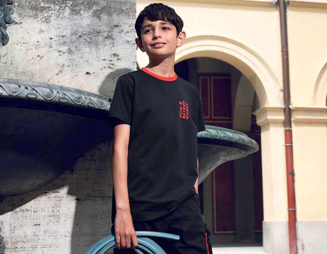 Kollaborationen: FCB Premium Kids T-Shirt Cotton Stretch + black/straussred