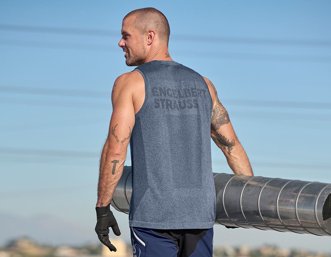 Shirts & Co.: Athletik-Shirt seamless e.s.trail + tiefblau melange 1