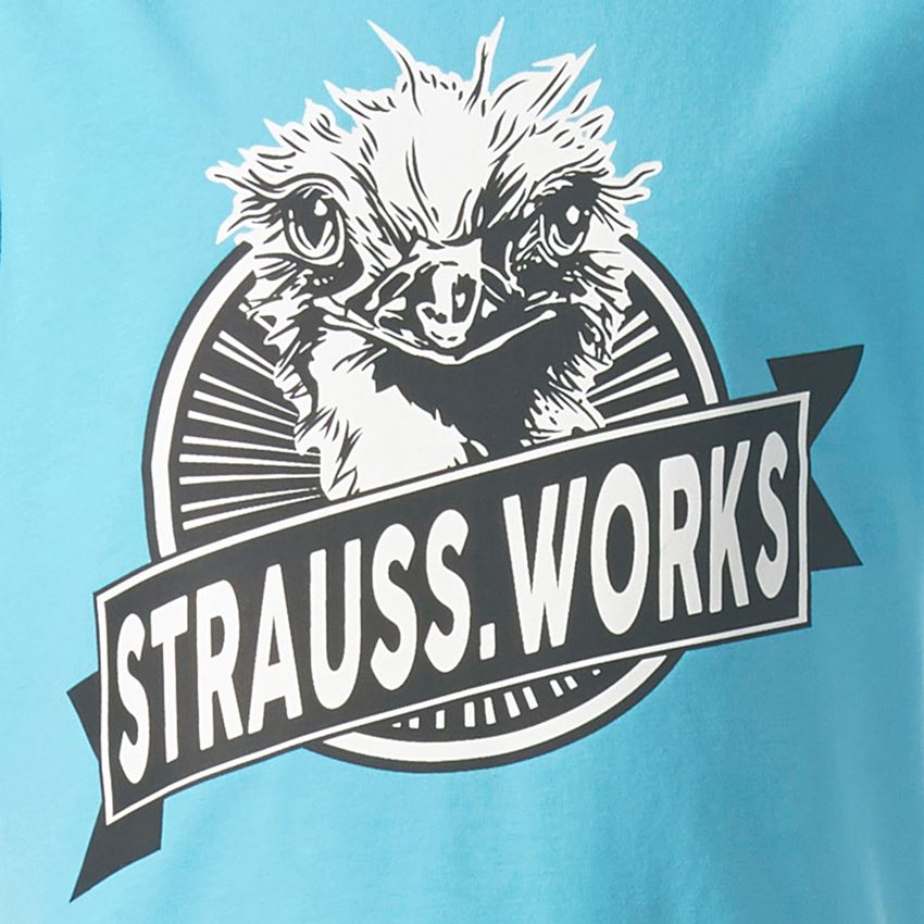 Hauts: e.s. T-shirt strauss works, enfants + lapis turquoise 2