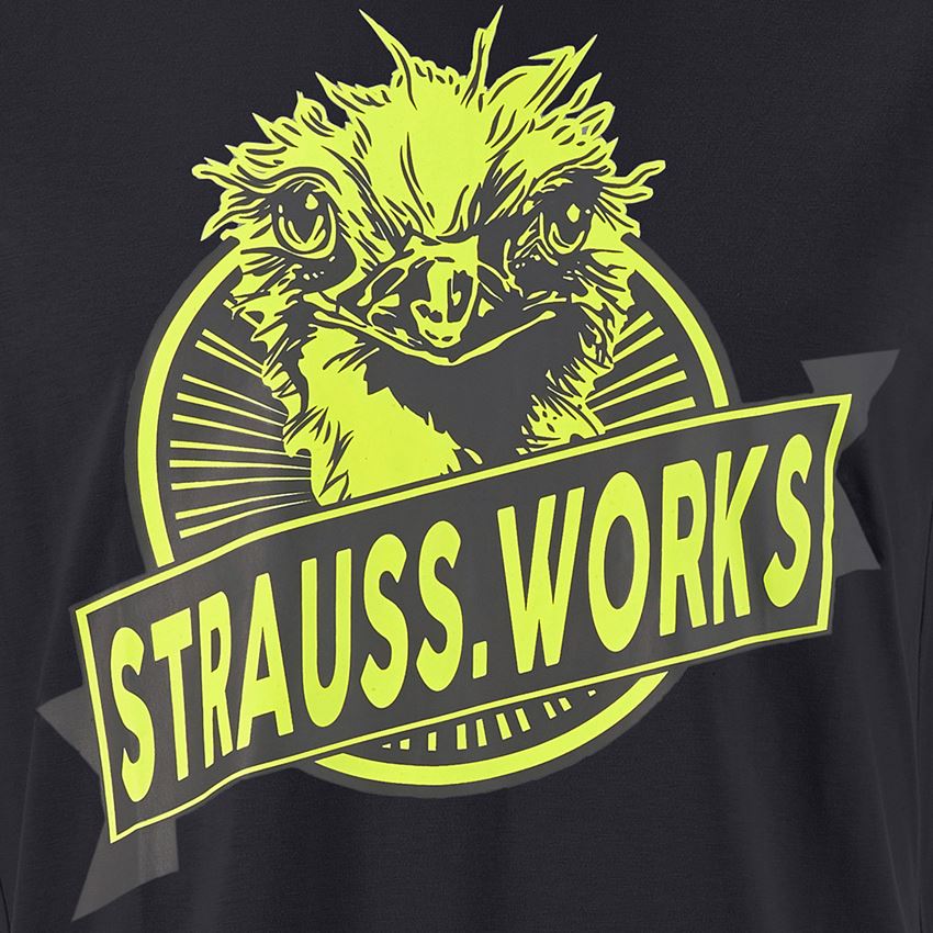 Hauts: e.s. T-shirt strauss works + noir/jaune fluo 2