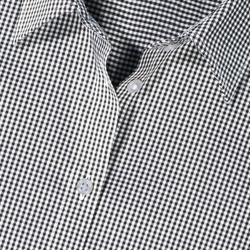 Shirts & Co.: e.s. Business Bluse cotton stretch, Damen reg. fit + schwarz kariert 2