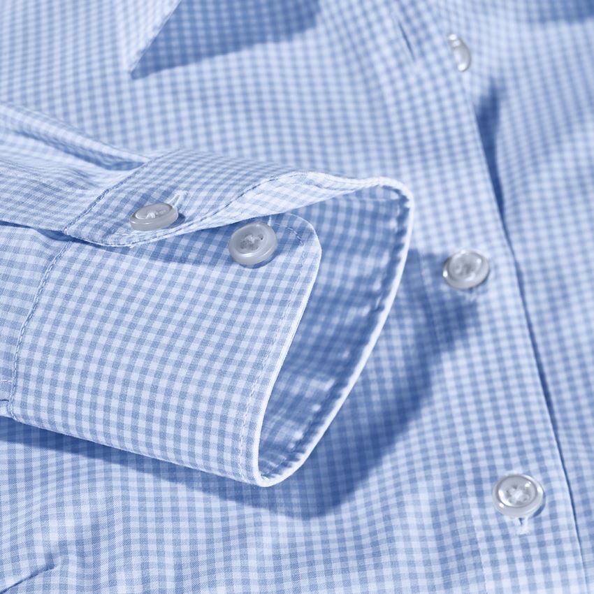 Shirts, Pullover & more: e.s. Business blouse cotton str. lad. regular fit + frostblue checked 2