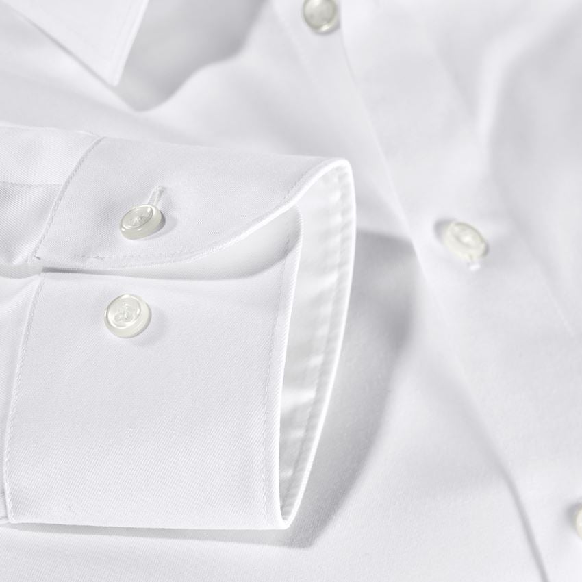 e.s. Business shirt cotton stretch, slim fit white