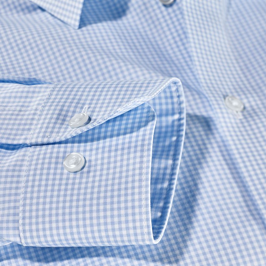 Shirts & Co.: e.s. Business Hemd cotton stretch, slim fit + frostblau kariert 3