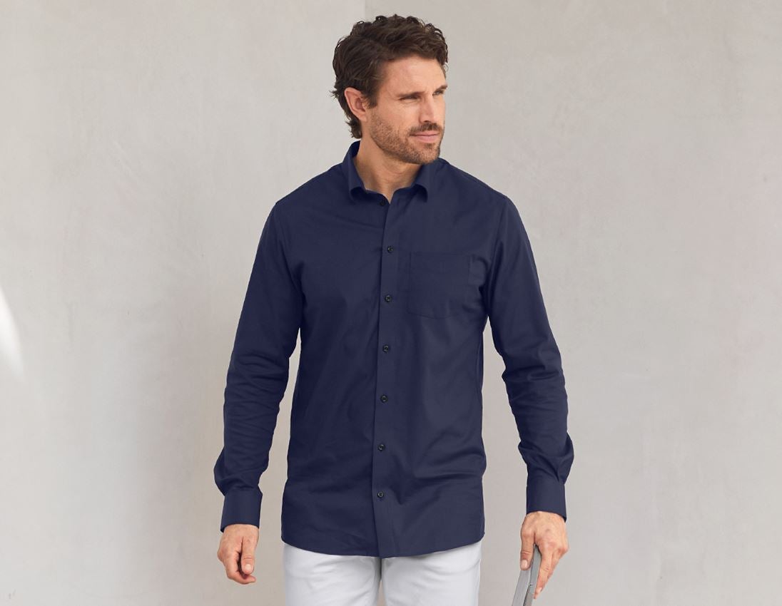 Themen: e.s. Business Hemd cotton stretch, regular fit + dunkelblau